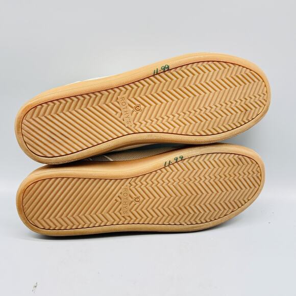 Rothy's Shoes Men 11.5 Ivory Knit Sneaker RS01 Lace Up Low Top Gum Sole Recycled - Picture 9 of 12